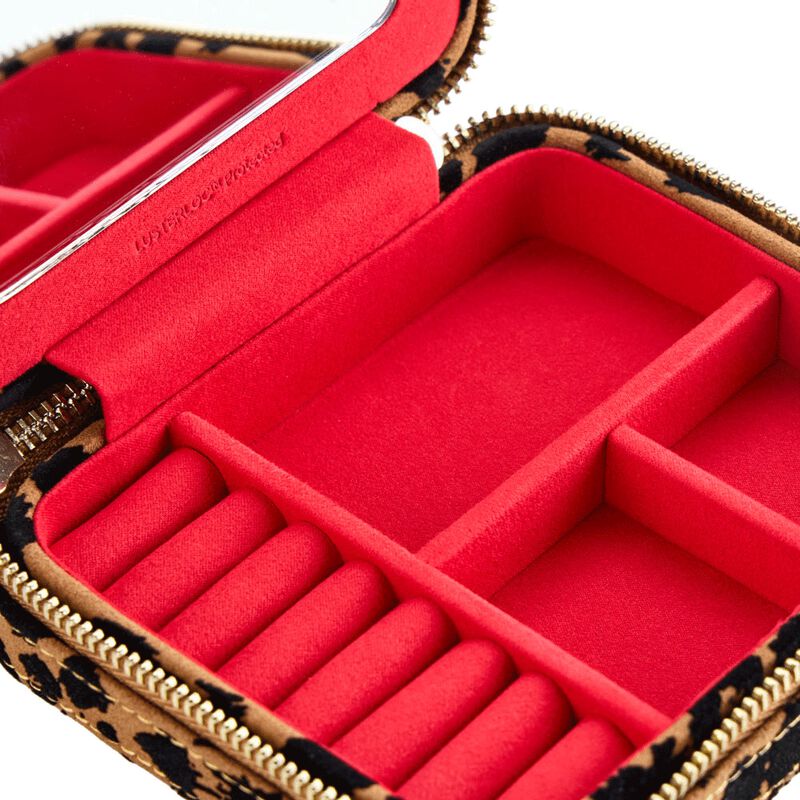 WOLF Savanna Leopard Print Jewelry Zip Case image number 4