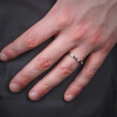 Men's Square Cut Diamond Wedding Ring 14K
