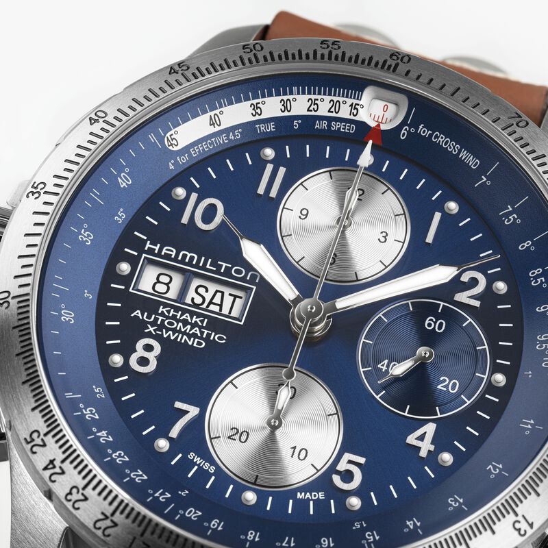 Hamilton Khaki Aviation X-Wind Auto chrono Blue Dial Watch, 44mm image number 2