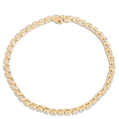 Classic Round Diamond Tennis Bracelet, 5 Carat Total Weight, 14K Yellow Gold