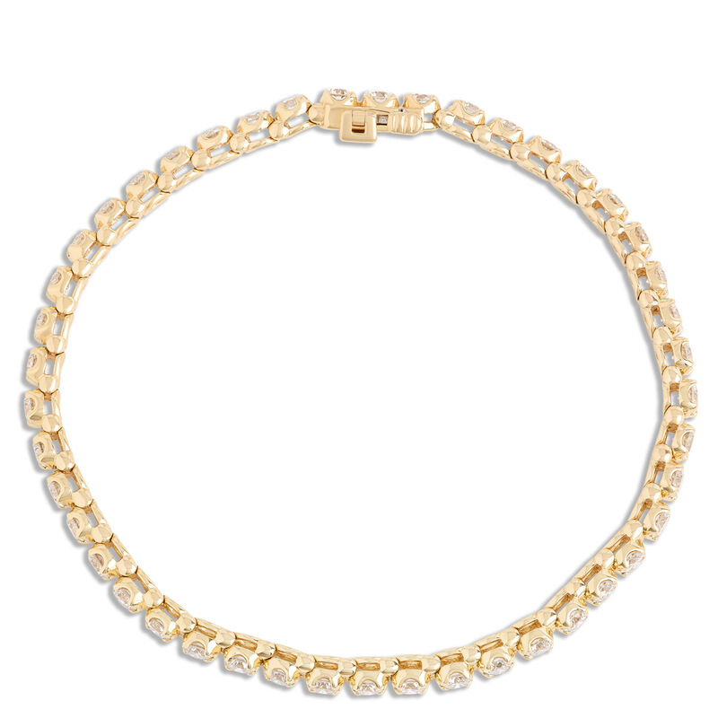 Classic Round Diamond Tennis Bracelet, 5 Carat Total Weight, 14K Yellow Gold image number 1