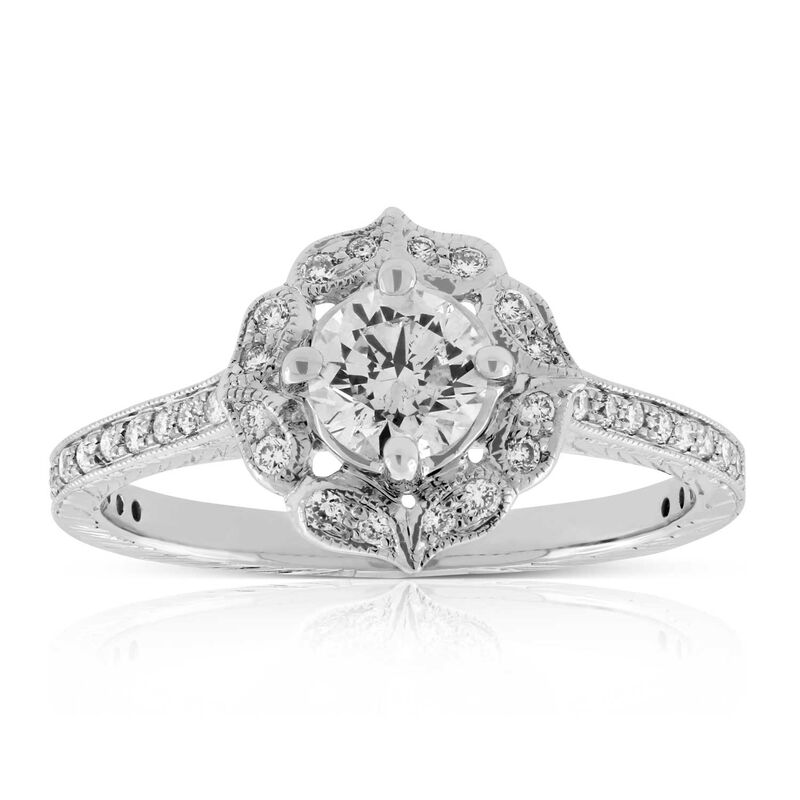 Flower Motif Diamond Ring 14K image number 0