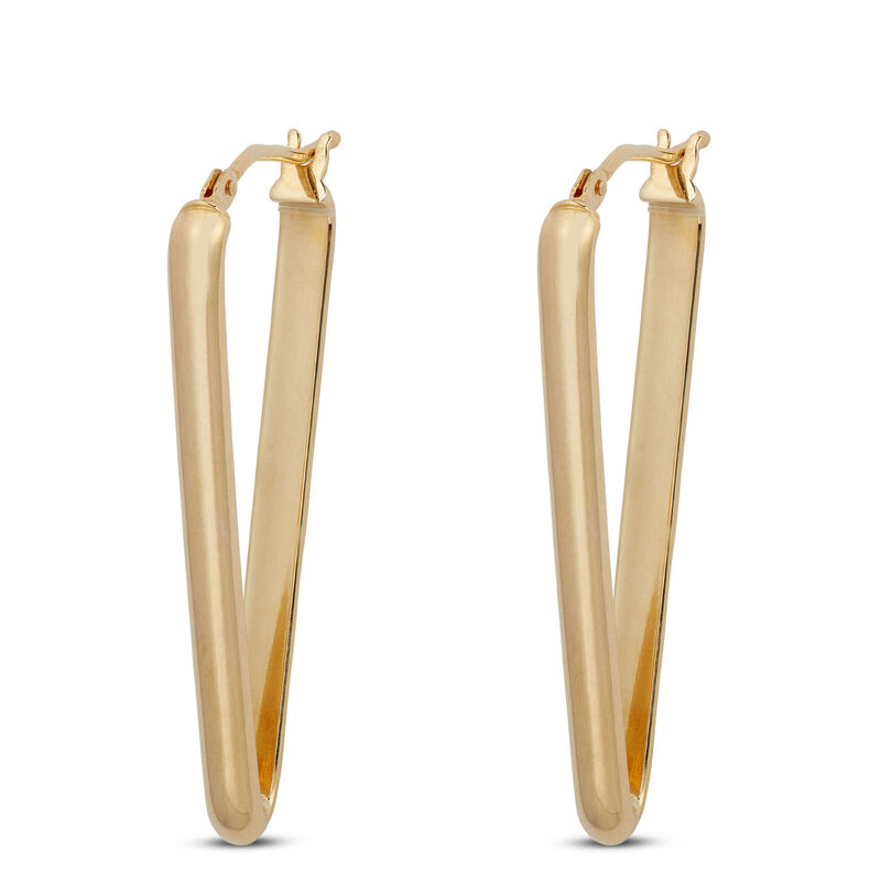 "V" Hoop Earrings 14K