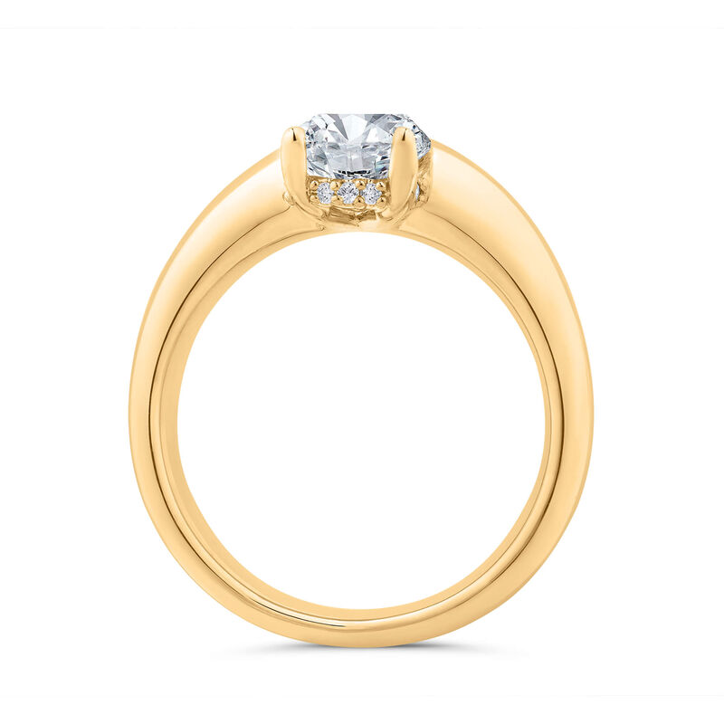 Bella Ponte Half Bezel Engagement Ring Setting, 14K Yellow Gold image number 2