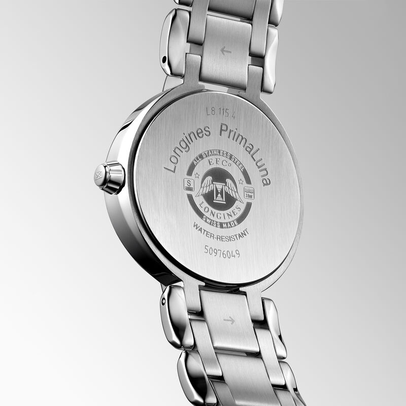 Longines PrimaLuna Watch Silver Dial Steel Bracelet, 30mm image number 1