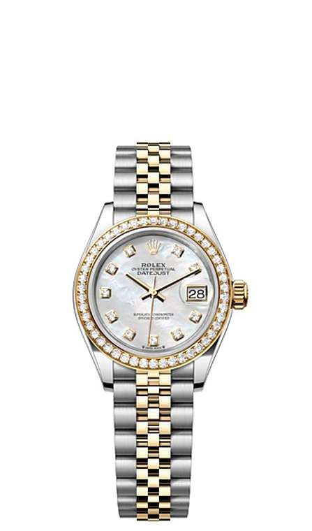 Rolex Lady-Datejust Oyster, 28 mm, Oystersteel, yellow gold and diamonds - M279383RBR-0019 at Ben Bridge