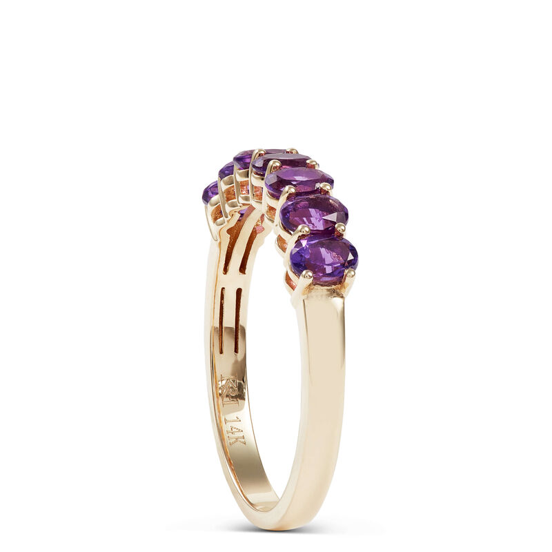 7 Oval Amethyst Ring, 14K Yellow Gold image number 2