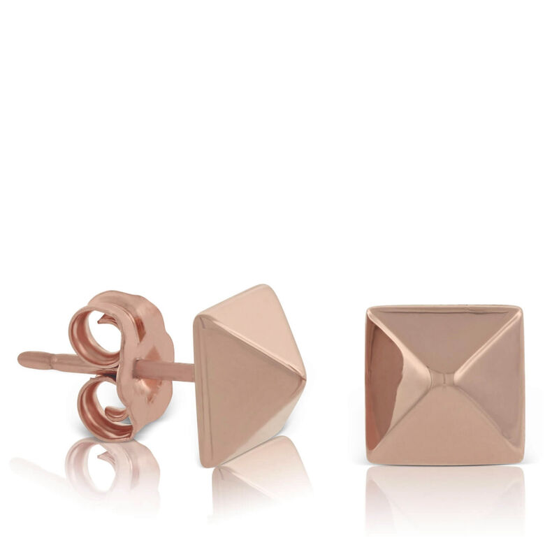 Rose Gold Pyramid Earring 14K image number 0