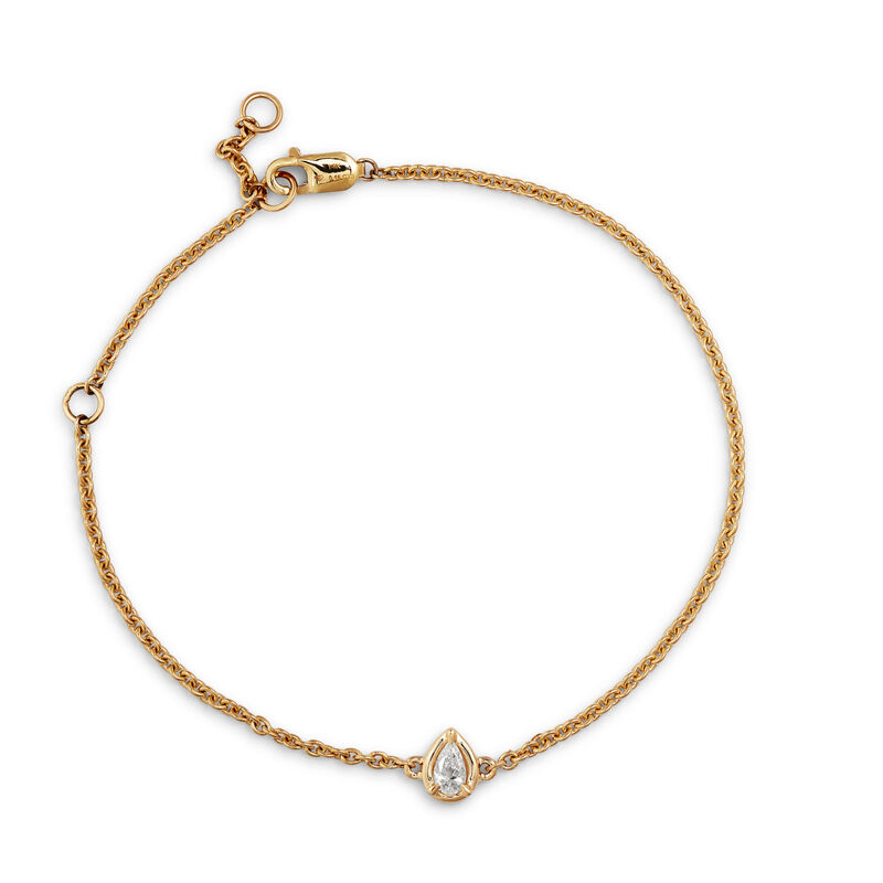 Pear Cut Diamond Bracelet, 14K Yellow Gold image number 0