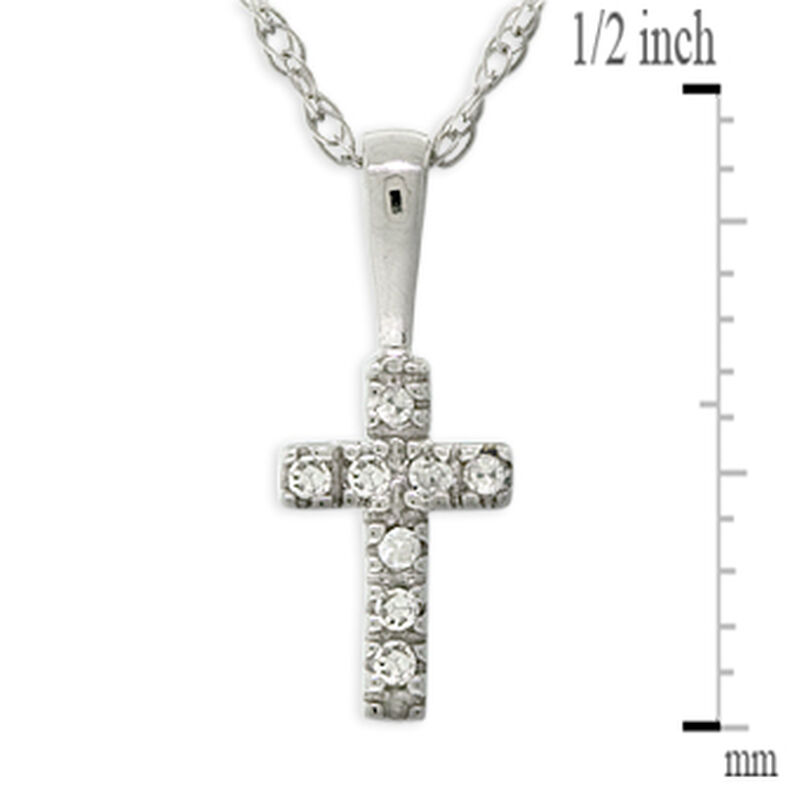 Baby Diamond Cross Pendant 14K image number 4