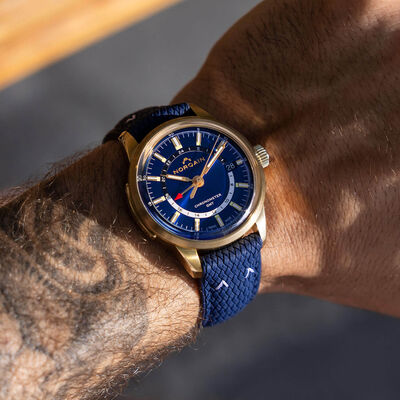 NORQAIN Limited Edition Freedom 60 GMT Watch Blue Strap, 40mm