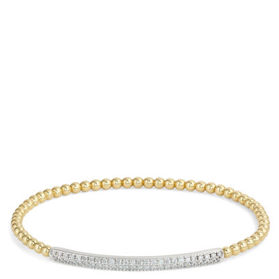 Two Tone Stretchy Diamond Bracelet, ⅔ Carat Total Weight, 14K White and Yellow Gold