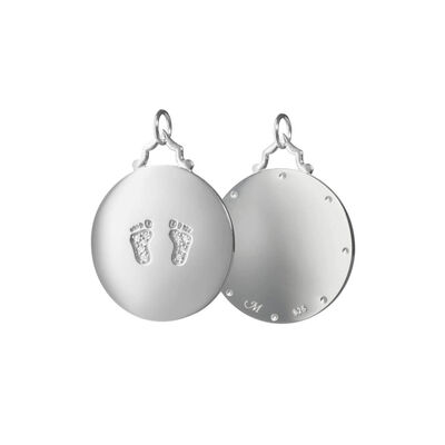 Monica Rich Kosann Baby Feet Charm with Sapphires, Sterling Silver