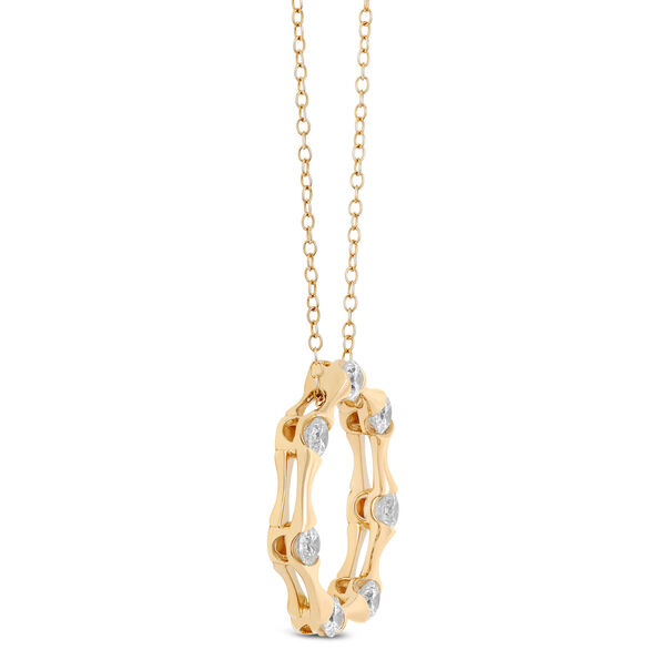 Ben Bridge Signature Circle Diamond Pendant Necklace, 18K Yellow Gold