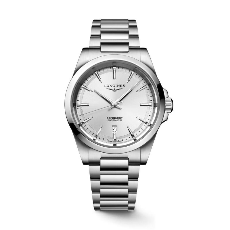 Longines Conquest Sunray Silver Dial Watch, 41mm image number 0