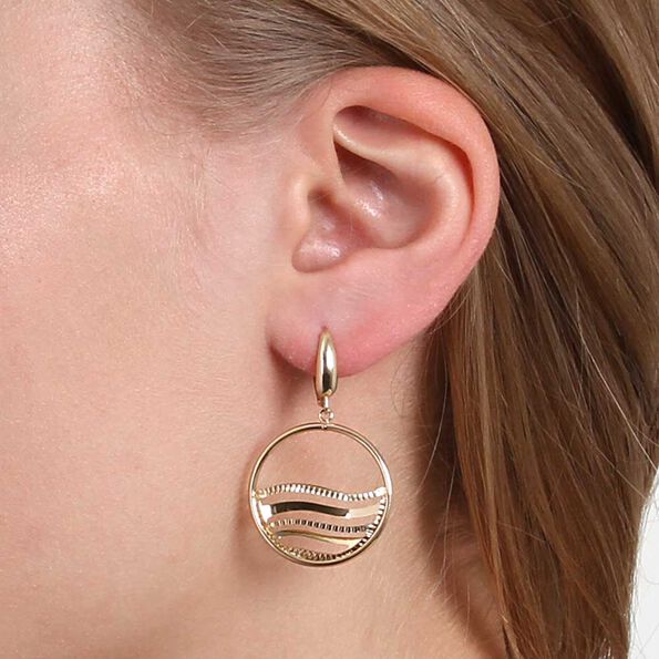 Toscano Open Circle Wave Earrings 14K