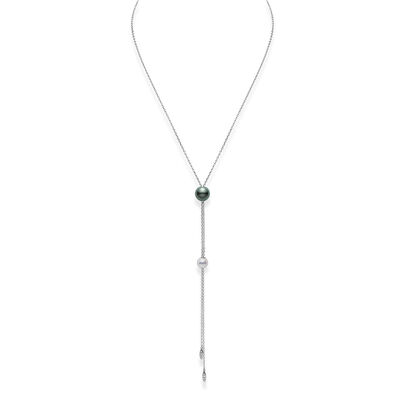 Mikimoto Pearls in Motion Mixed Pearl and Diamond Necklace, 18K White Gold