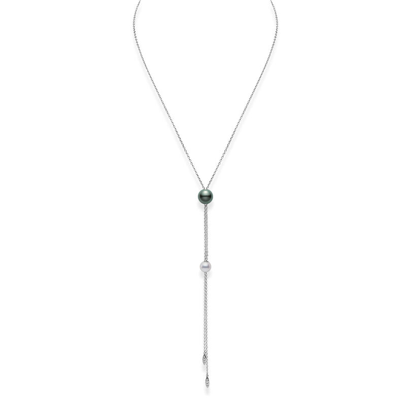 Mikimoto Pearls in Motion Mixed Pearl and Diamond Necklace, 18K White Gold image number 0