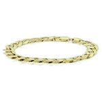 Men's Beveled Curb Link Bracelet 14K