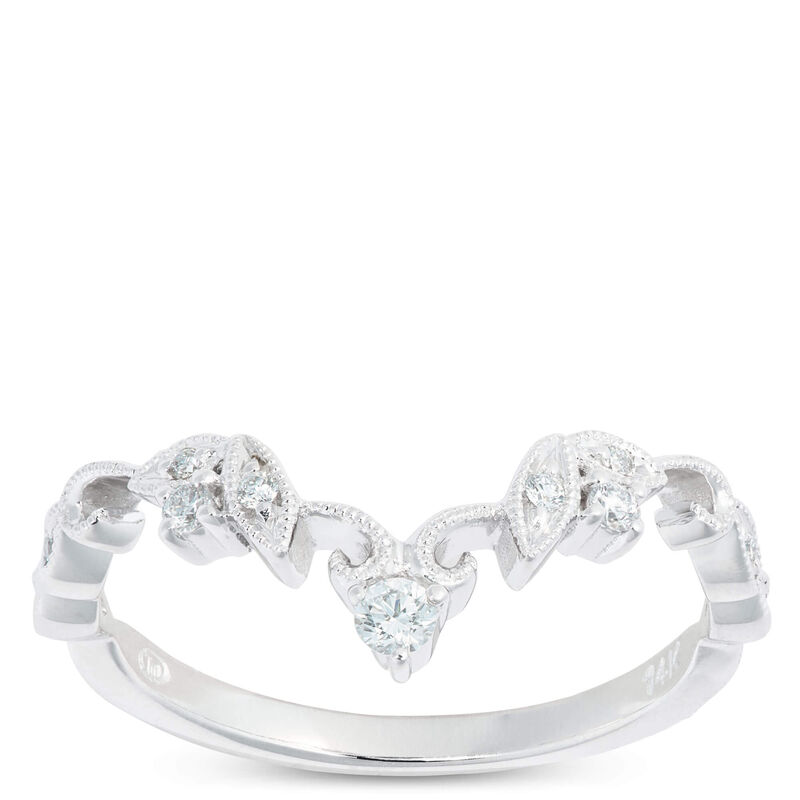Floral Vine Diamond Ring, 14K White Gold image number 0