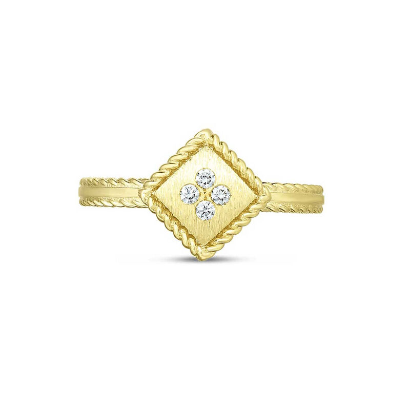 Roberto Coin Palazzo Ducale Single Square Diamond Ring 18K, Size 6.5 image number 0