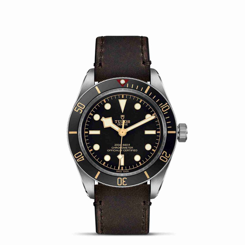 TUDOR Black Bay Fifty-Eight Watch Black Dial Brown Leather Strap, 39mm image number 0