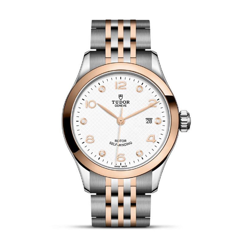 TUDOR 1926 Watch Rose Case White Dial Steel Bracelet, 28mm image number 0