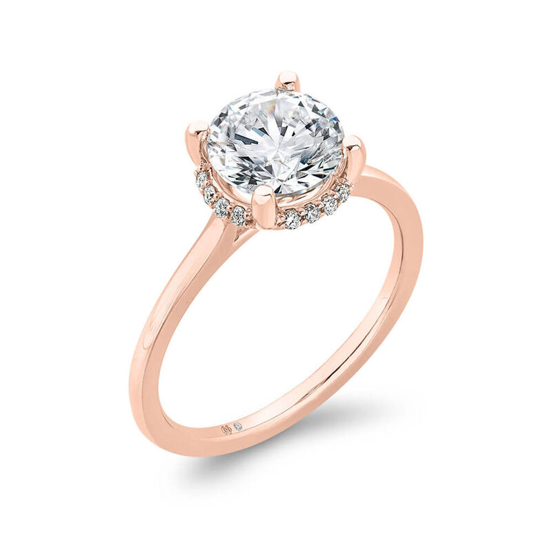 Bella Ponte "The Whisper" Rose Gold Diamond Engagement Ring Setting 14K image number 0