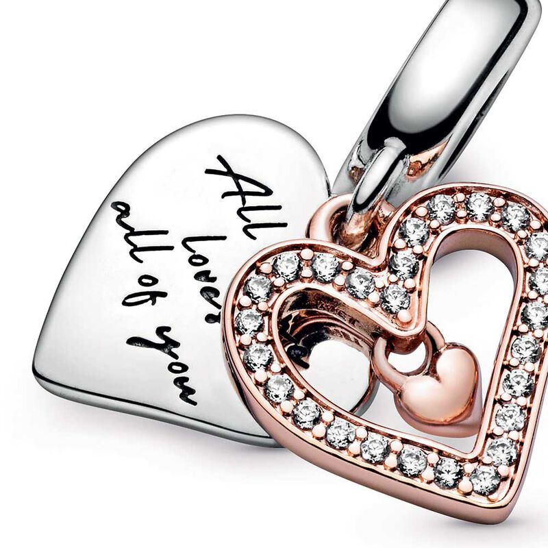Pandora Sparkling Freehand CZ Heart Dangle Charm image number 3