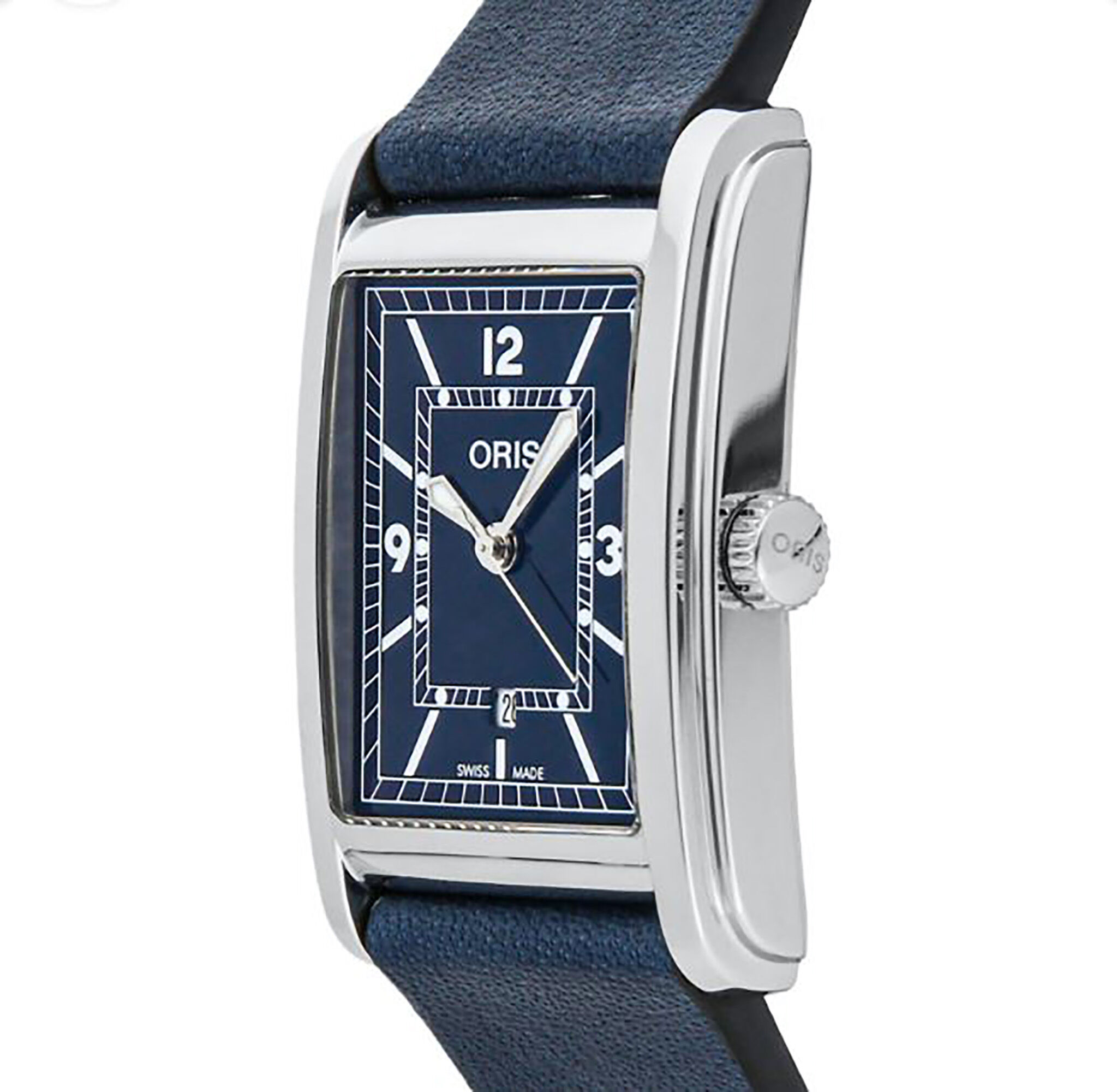 Oris Rectangular Blue Dial, 25x38 mm
