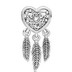 Pandora Openwork Heart & Three Feathers Dreamcatcher Charm