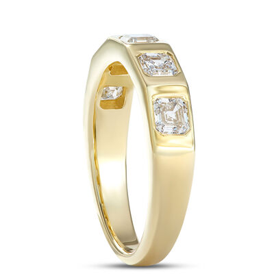 Radiant Diamond Band, 1 Carat Total Weight, 14K Yellow Gold