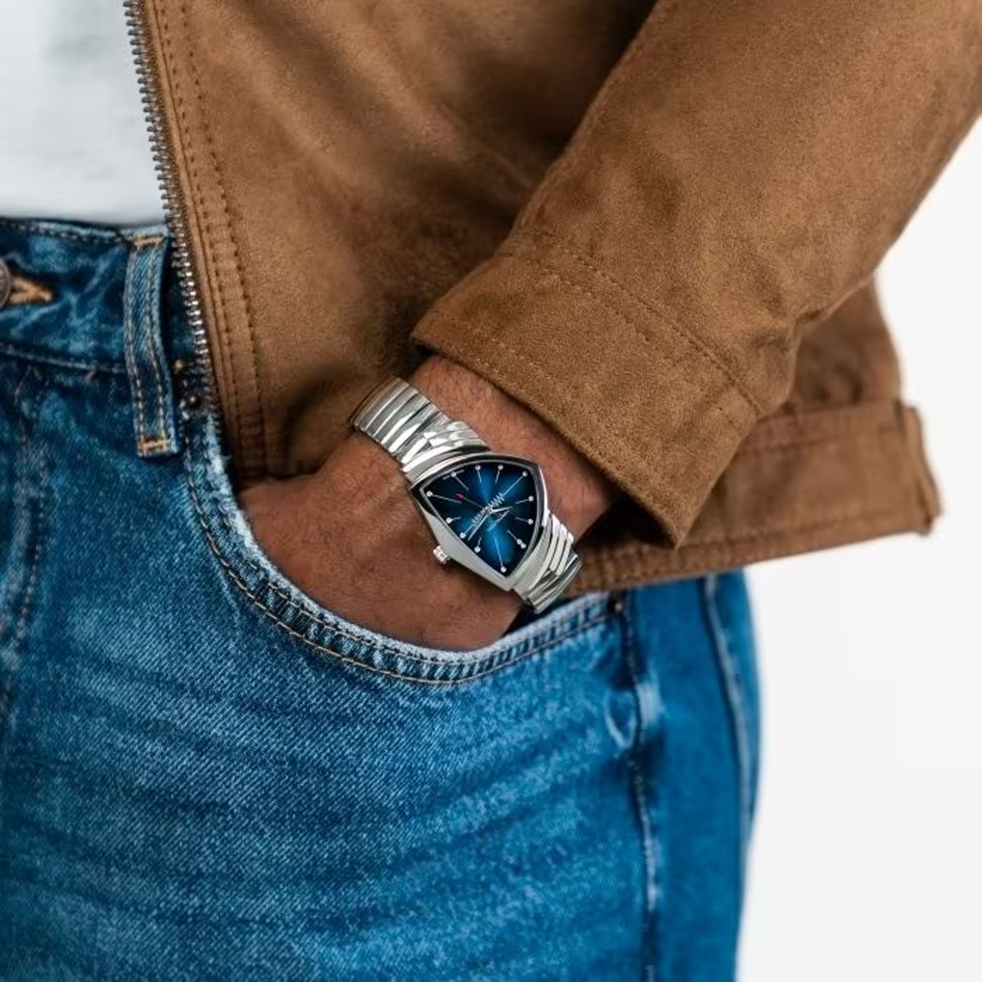 Hamilton Ventura Quartz Blue Dial Watch | Silver Band