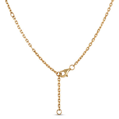 Flower Shaped Bezel Set Diamond Necklace, 14K Yellow Gold