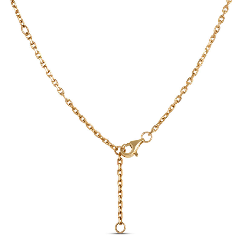 Flower Shaped Bezel Set Diamond Necklace, 14K Yellow Gold image number 1