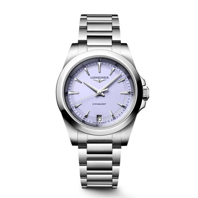 Longines Conquest Purple Dial Watch, 34mm
