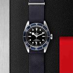 TUDOR Black Bay Watch, Steel Case Black Dial Blue Fabric Strap, 41mm