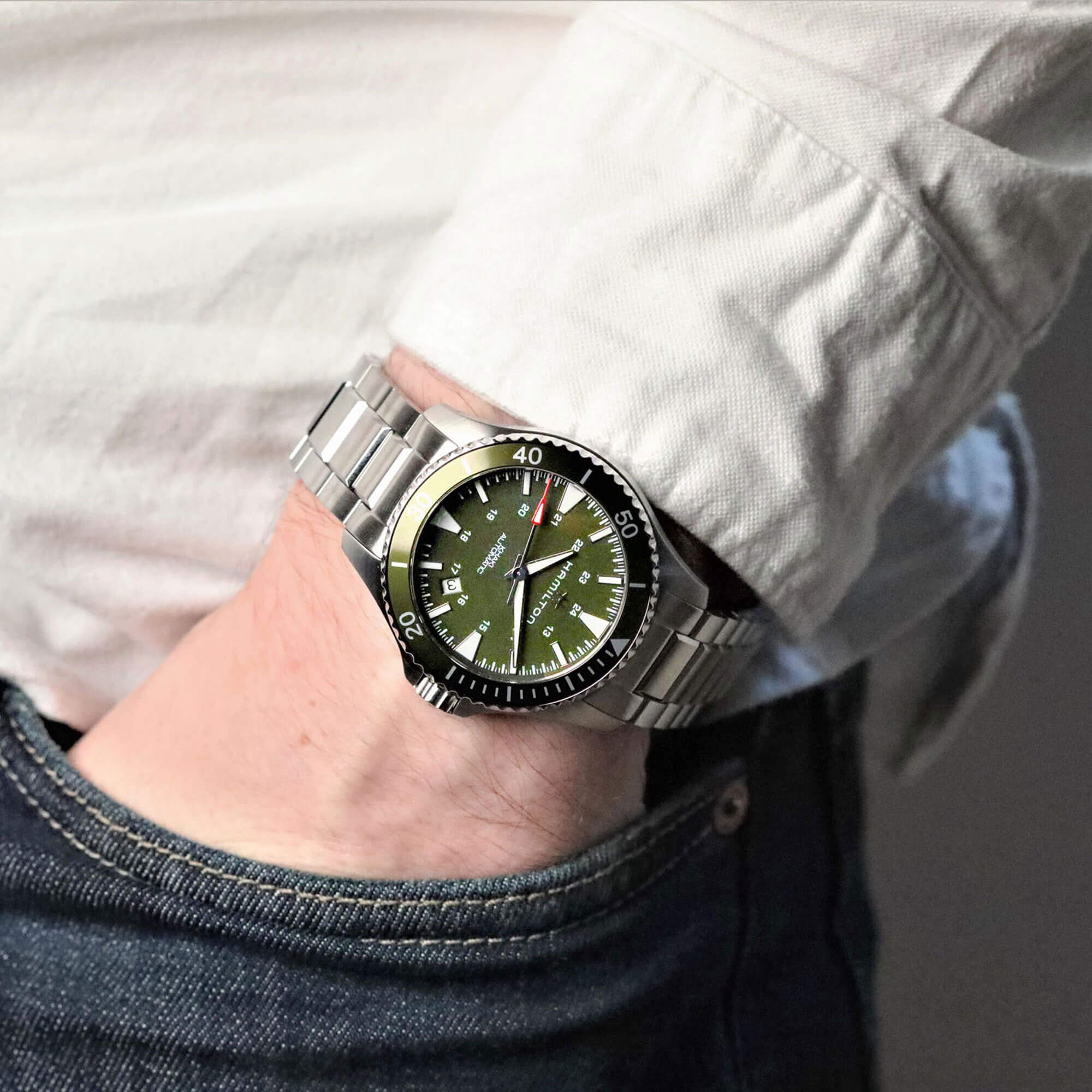 Hamilton Khaki Navy Scuba Green Dial Automatic Watch 40mm