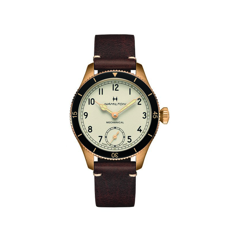 Hamilton Khaki Aviation Pilot Pioneer Mechanical Bronze White Dial Watch, 43mm image number 0