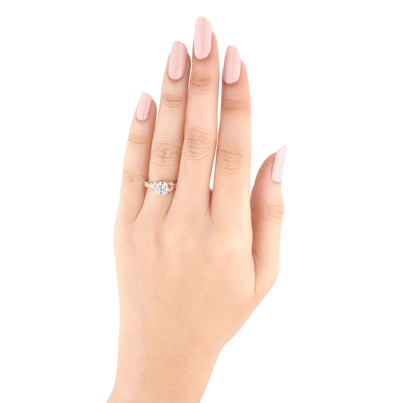 Bella Ponte Rose Gold Engagement Ring Setting 14K image number 5