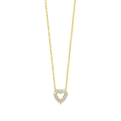 Roberto Coin Tiny Treasures Diamond Heart Necklace 18K