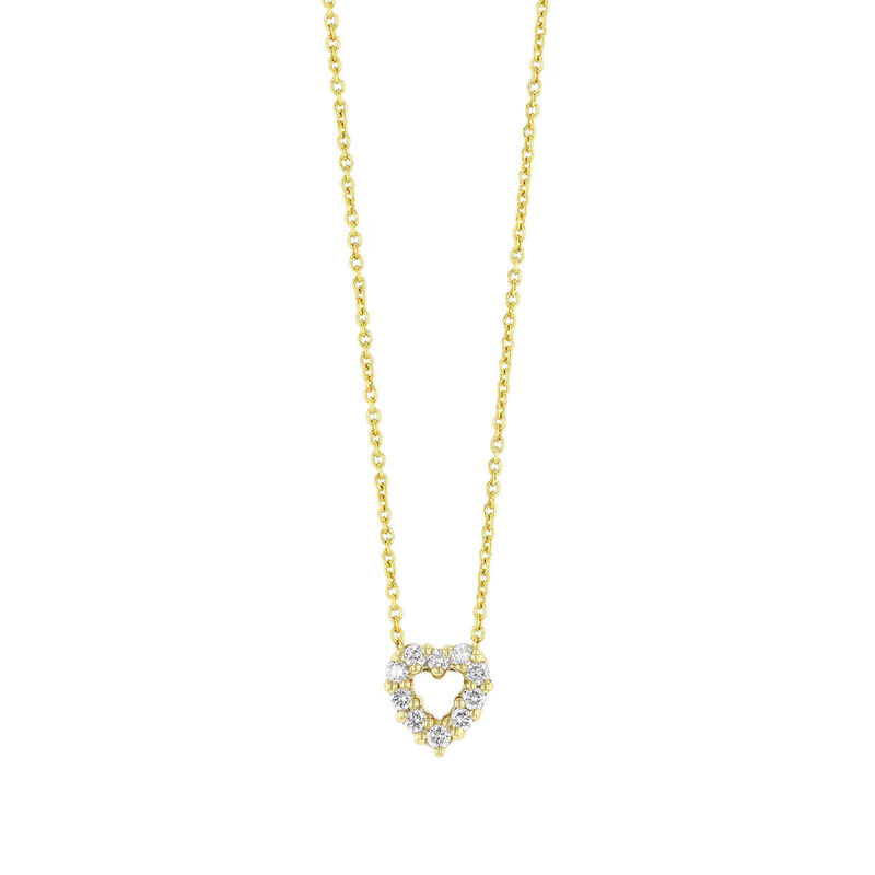 Roberto Coin Tiny Treasures Diamond Heart Necklace 18K image number 0