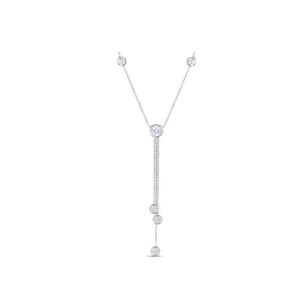 Roberto Coin Diamonds By The Inch Triple Drop Necklace in 18K White Gold