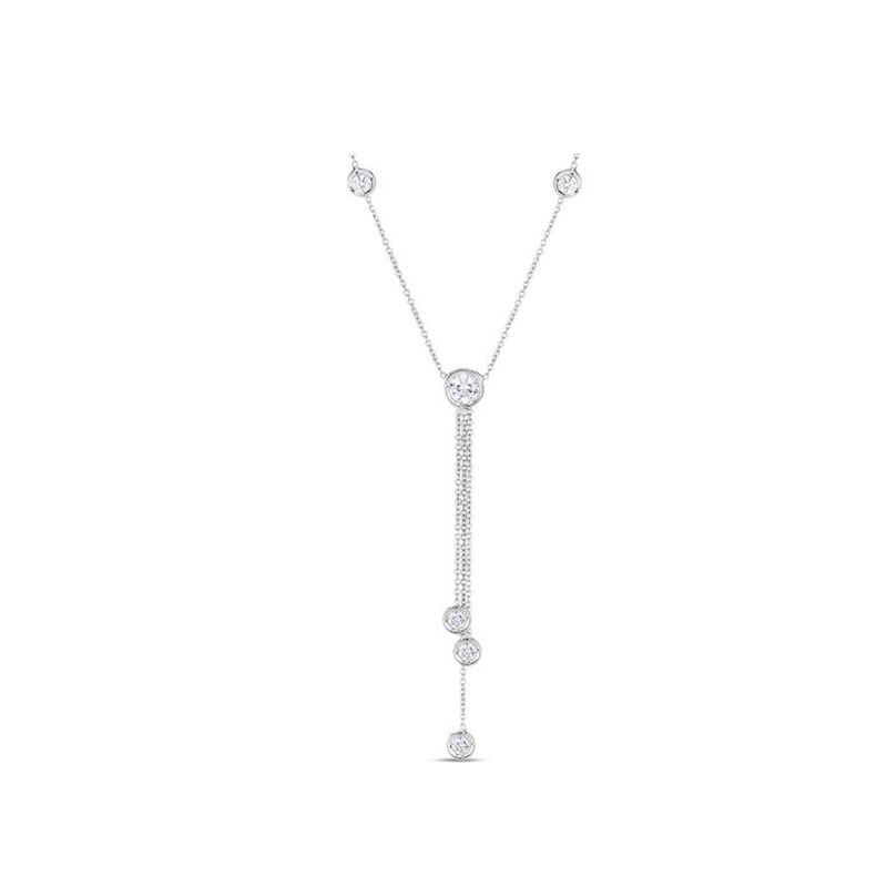 Roberto Coin Diamonds By The Inch Triple Drop Necklace in 18K White Gold image number 0