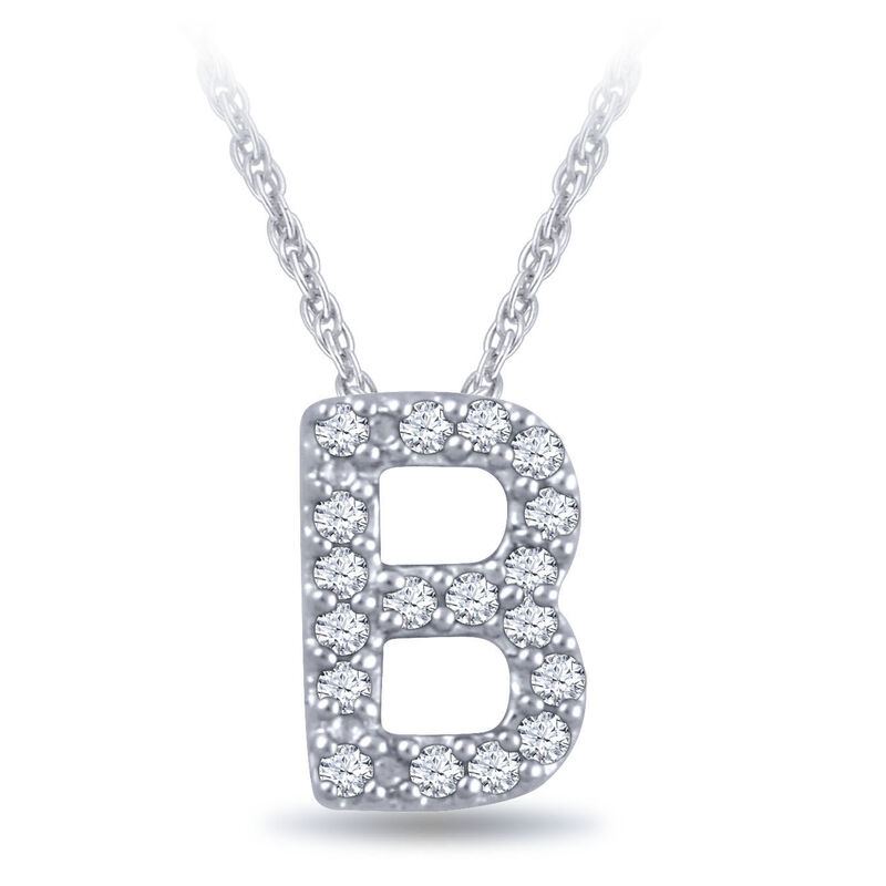 Diamond Initial Pendant 14K Letter 'B' image number 0
