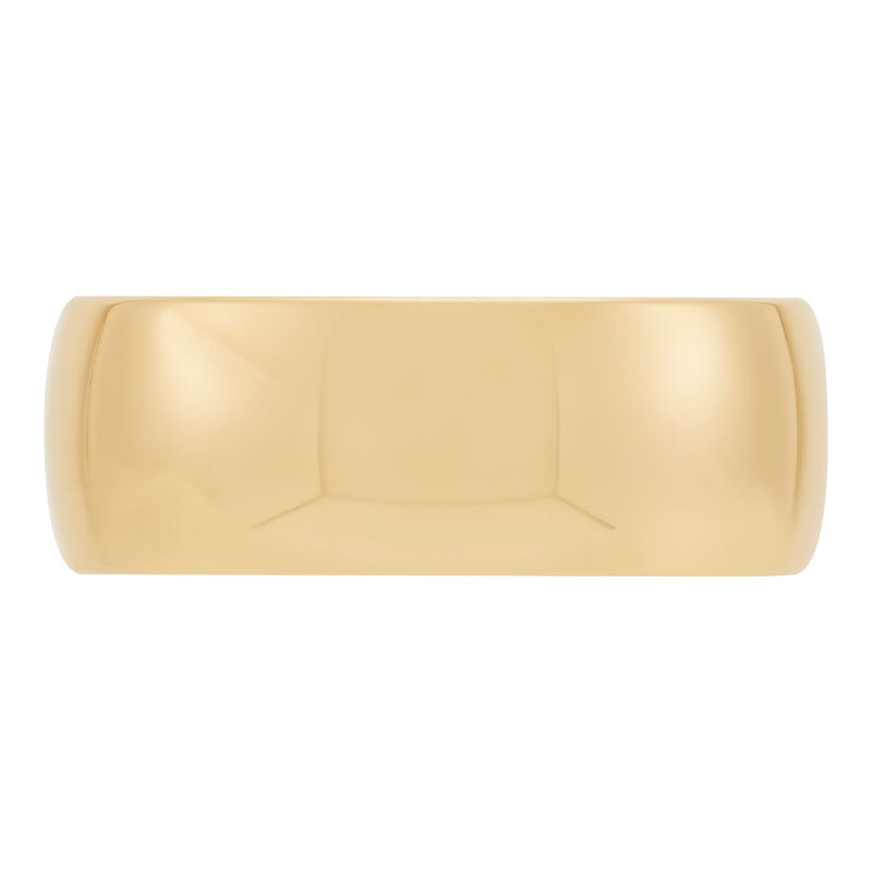 Yellow Gold Polished Rounded Comfort Fit 8mm Band 14K image number 2