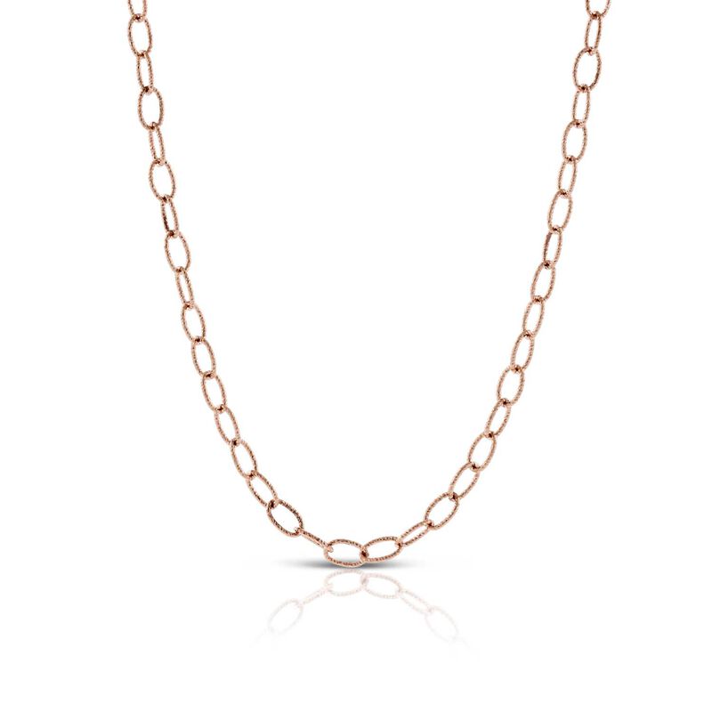 Rose Gold Toscano Oval Link Chain Necklace 14K, 32" image number 0