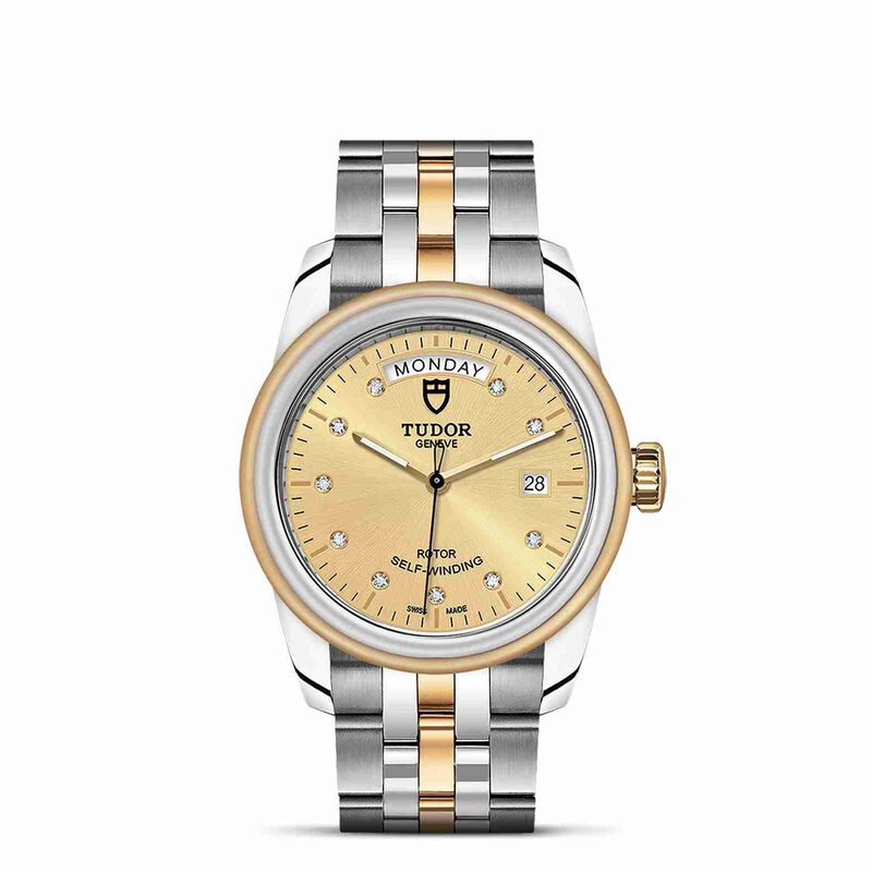 TUDOR Glamour Date+Day Watch Champagne Dial Steel Bracelet, 39mm image number 0