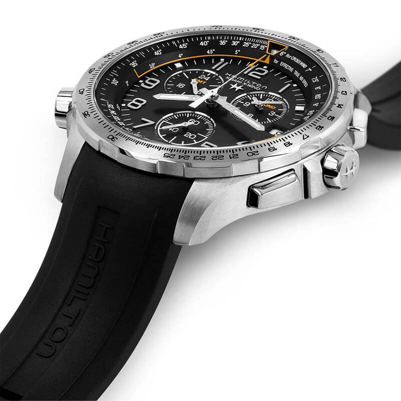 Hamilton Khaki Aviation X-Wind GMT Chrono Quartz Watch Black Dial, 46mm image number 2