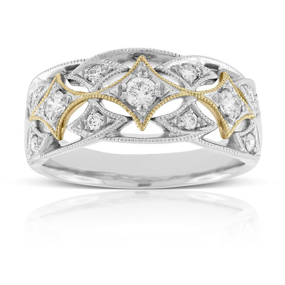 Two-Tone Filigree Diamond Band 14K | Ben Bridge Jeweler (556 x 556 Pixel)